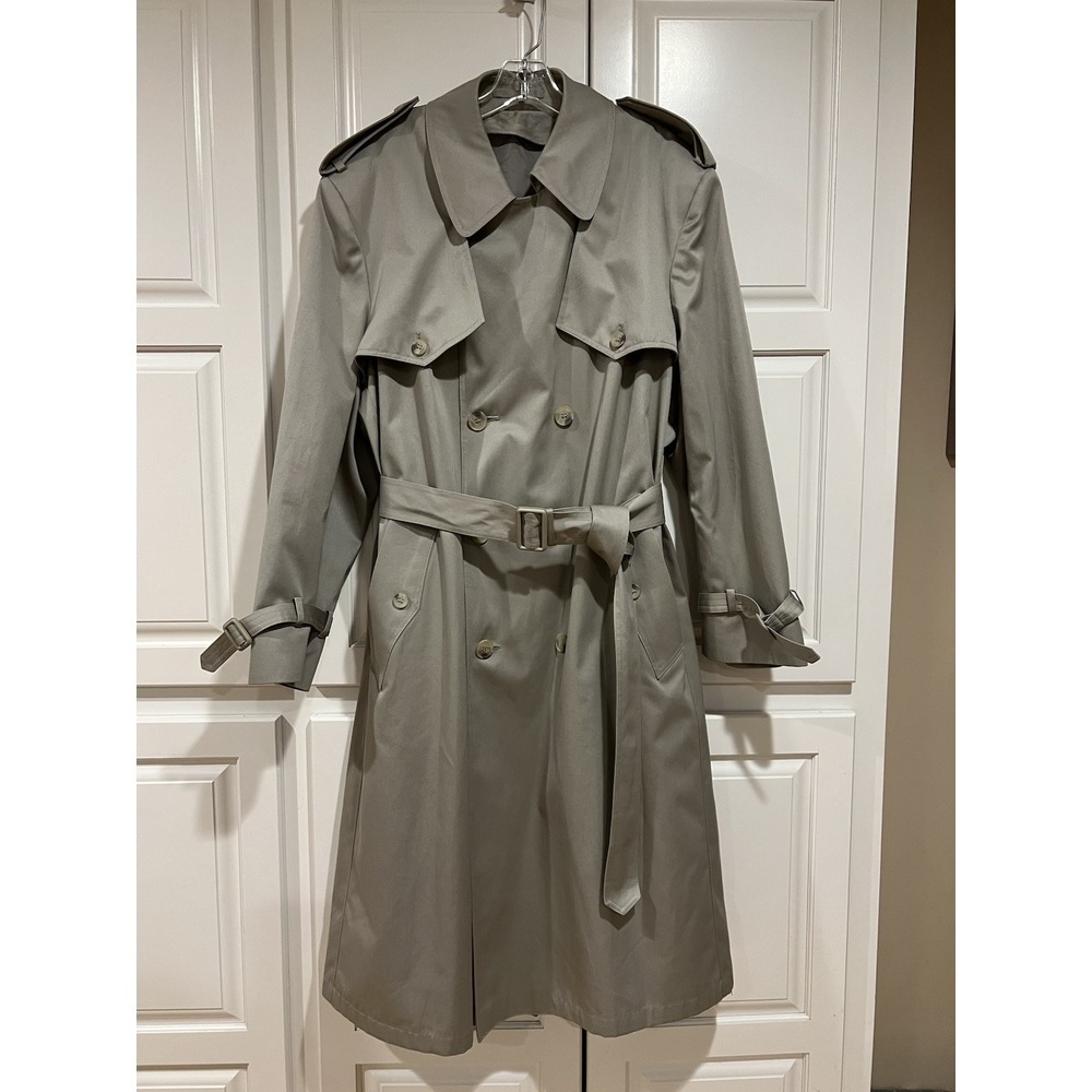 London Fog Vintage Towne Trench Coat Mens 44 Double Breasted - No Winter Lining